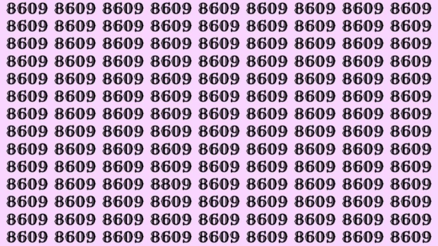 Observation Skills Test: Can you find the number 8809 among 8609 in 10 seconds?