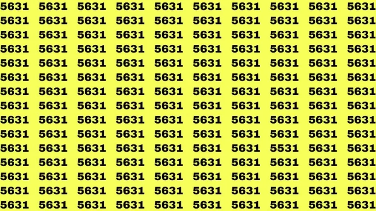 Optical Illusion Brain Challenge: If you have 50/50 Vision Find the Number 5531 among 5631 in 14 Secs