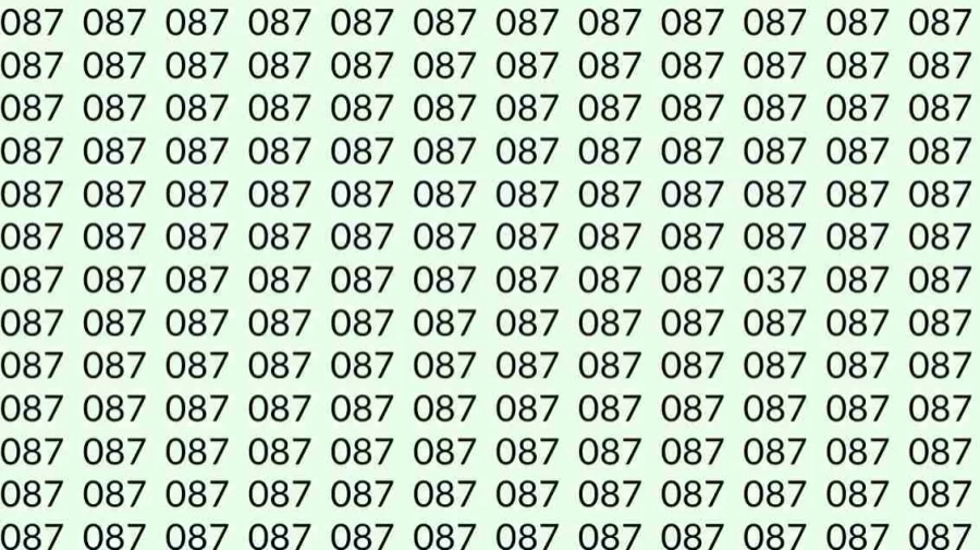 Optical Illusion: Can you find 037 among 087 in 15 Seconds? Explanation and Solution to the Optical Illusion