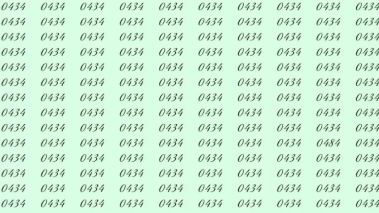 Optical Illusion: Can you find 0484 among 0434 in 8 Seconds? Explanation and Solution to the Optical Illusion