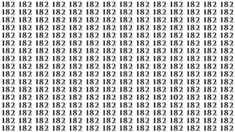 Optical Illusion: Can you find 102 among 182 in 10 Seconds?