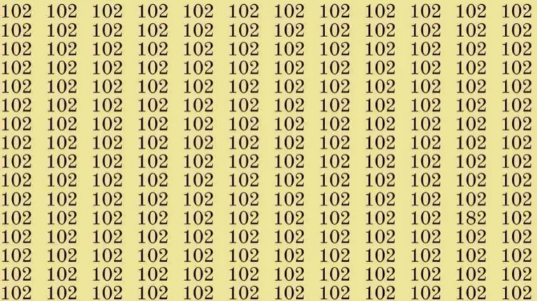 Optical Illusion: Can you find 182 among 102 in 8 Seconds? Explanation and Solution to the Optical Illusion