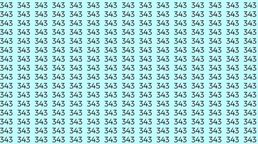 Optical Illusion: Can you find 345 among 343 in 8 Seconds? Explanation and Solution to the Optical Illusion