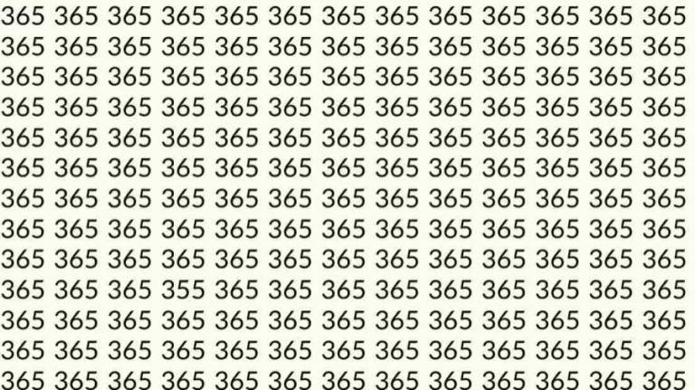 Optical Illusion: Can you find 355 among 365 in 8 Seconds? Explanation and Solution to the Optical Illusion