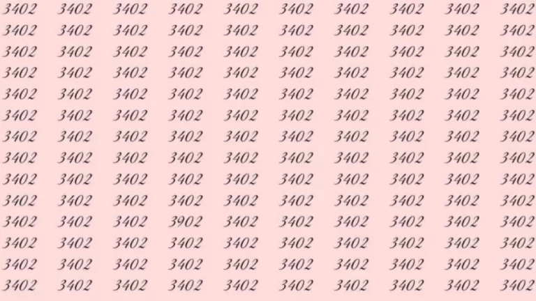 Optical Illusion: Can you find 3902 among 3402 in 8 Seconds? Explanation and Solution to the Optical Illusion