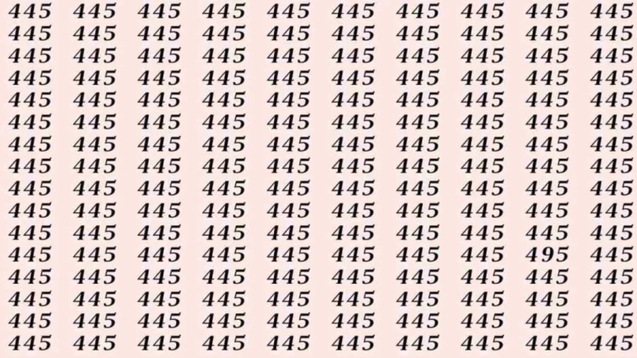 Optical Illusion: Can you find 495 among 445 in 15 Seconds? Explanation and Solution to the Optical Illusion