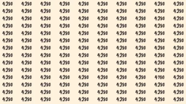 Optical Illusion: Can you find 4980 among 4280 in 8 Seconds? Explanation and Solution to the Optical Illusion