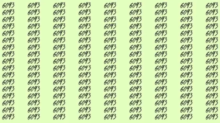 Optical Illusion: Can you find 6043 among 6093 in 8 Seconds? Explanation and Solution to the Optical Illusion