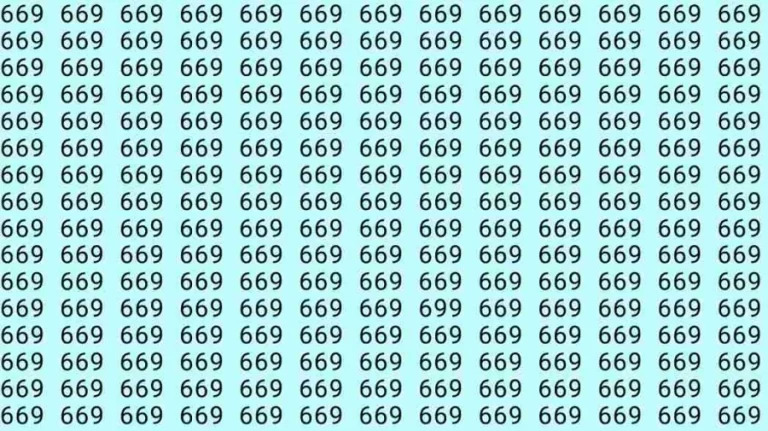 Optical Illusion: Can you find 699 among 669 in 10 Seconds? Explanation and Solution to the Optical Illusion