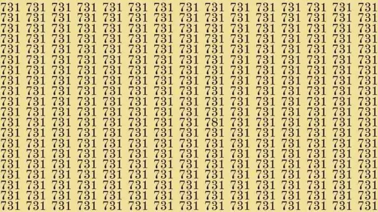 Optical Illusion: Can you find 781 among 731 in 8 Seconds? Explanation and Solution to the Optical Illusion