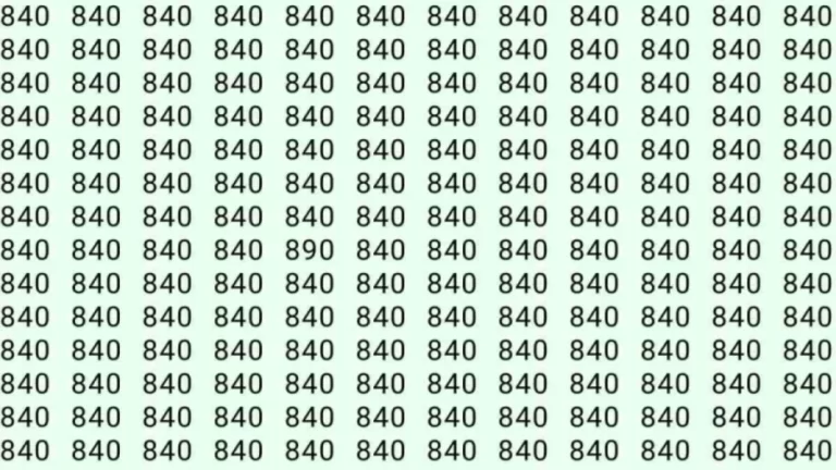 Optical Illusion: Can you find 890 among 840 in 15 Seconds? Explanation and Solution to the Optical Illusion