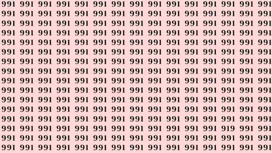 Optical Illusion: Can you find 919 among 991 in 8 Seconds? Explanation and Solution to the Optical Illusion
