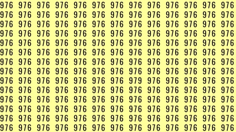 Optical Illusion: Can you find 979 among 976 in 8 Seconds? Explanation and Solution to the Optical Illusion