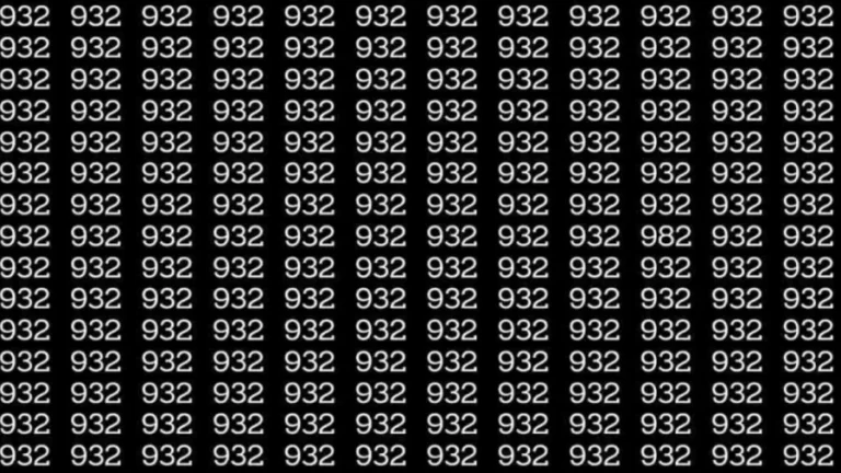 Optical Illusion: Can you find 982 among 932 in 10 Seconds? Explanation and Solution to the Optical Illusion