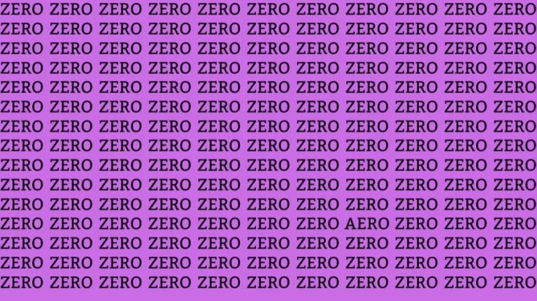 Optical Illusion: Can you find the Word Aero among Zero in 10 Seconds?