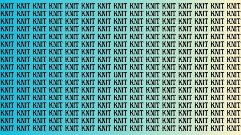 Optical Illusion: Can you find the Word Unit among Knit in 8 Seconds?