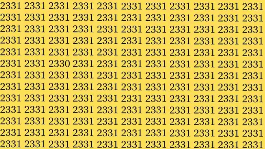 Optical Illusion Challenge: Can you find the number 2330 among 2331 within 15 seconds?
