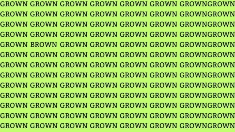 Optical Illusion: Find the Word Brown among Grown in 8 Seconds