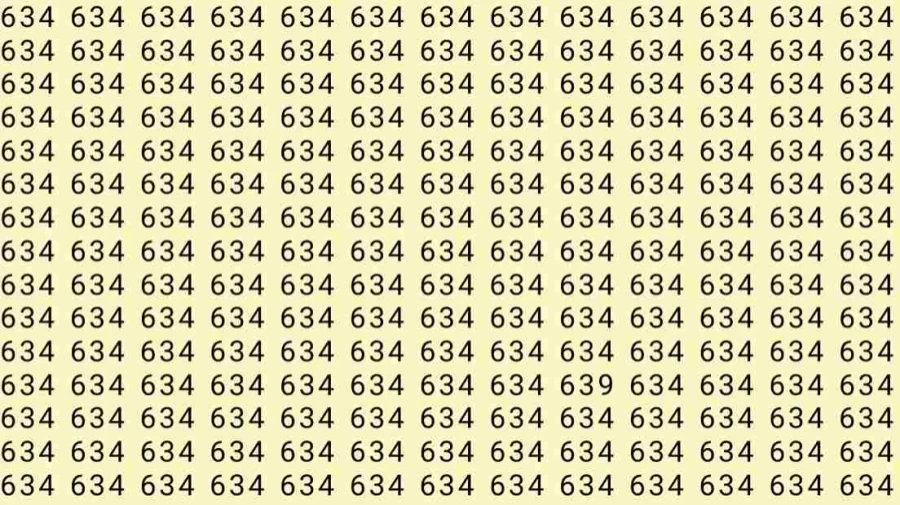 Optical Illusion: If you have eagle eyes find 639 among 634 in 5 Seconds?