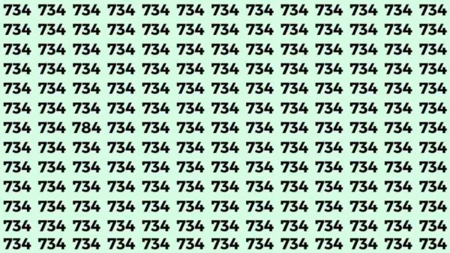 Optical Illusion: If you have eagle eyes find 784 among 734 in 8 Seconds?