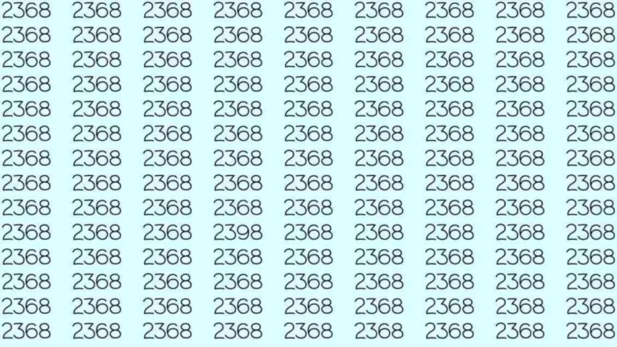 Optical Illusion: If you have hawk eyes find 2398 among 2368 in 5 Seconds?