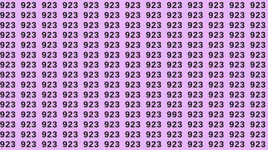 Optical Illusion: If you have hawk eyes find 993 among 923 in 12 Seconds?