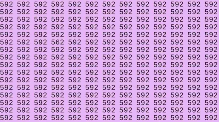 Optical Illusion: If you have sharp eyes find 562 among 592 in 15 Seconds?