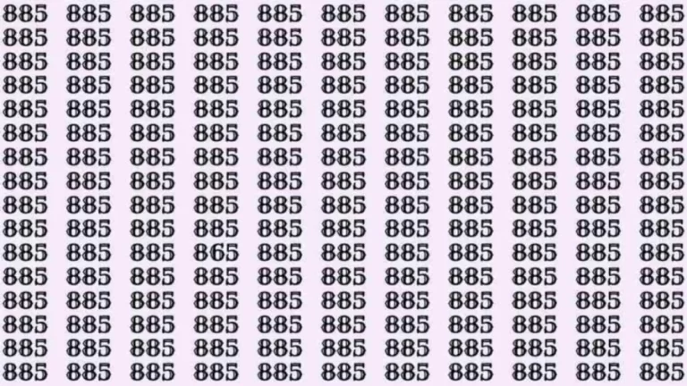 Optical Illusion: If you have sharp eyes find 865 among 885 in 15 Seconds?