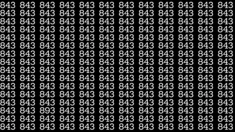 Optical Illusion: If you have sharp eyes find 893 among 843 in 10 Seconds?