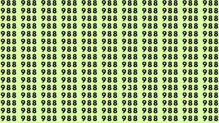 Optical Illusion: If you have sharp eyes find 938 among 988 in 15 Seconds?