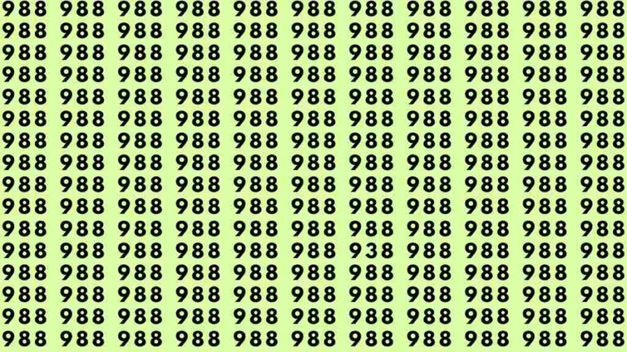 Optical Illusion: If you have sharp eyes find 938 among 988 in 15 Seconds?