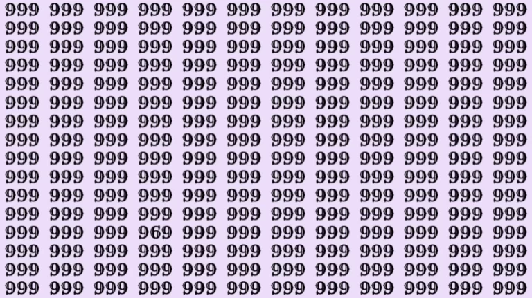 Optical Illusion: If you have sharp eyes find 969 among 999 in 6 Seconds?