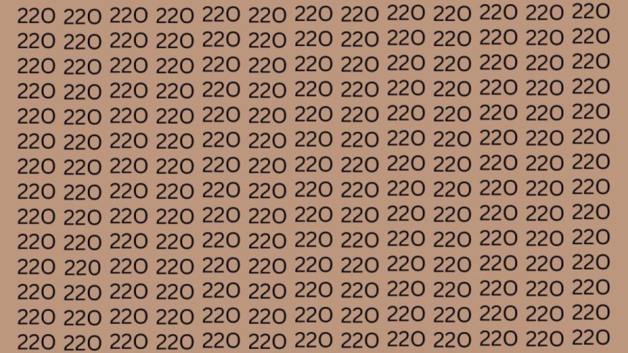 Optical Illusion: Sharp Eye People will spot the Number 220 in 8 Seconds