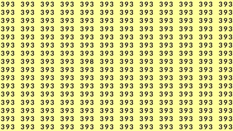 Optical Illusion Skill Test: Can you find 398 among 393 in 8 Seconds? Explanation and Solution to the Optical Illusion