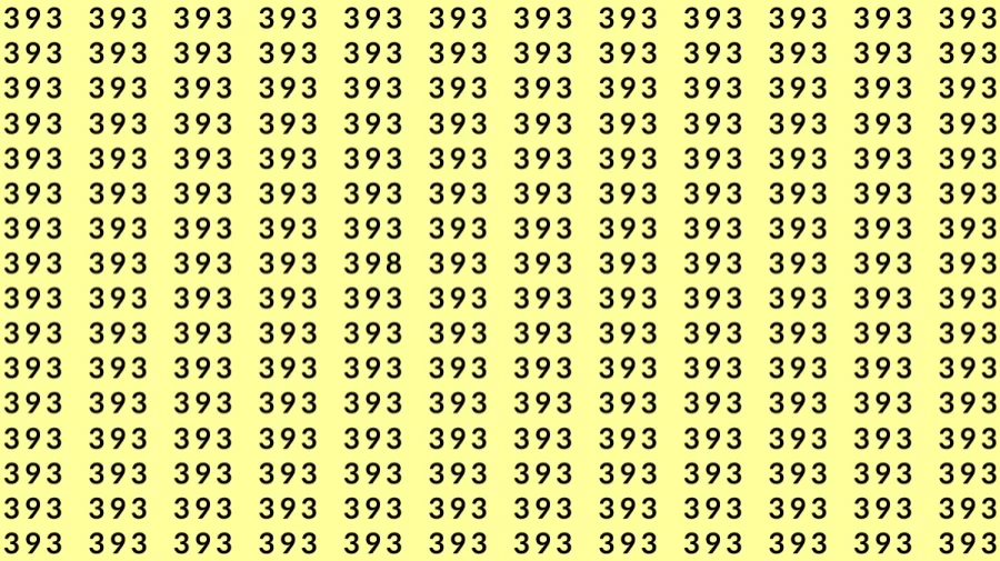 Optical Illusion Skill Test: Can you find 398 among 393 in 8 Seconds? Explanation and Solution to the Optical Illusion