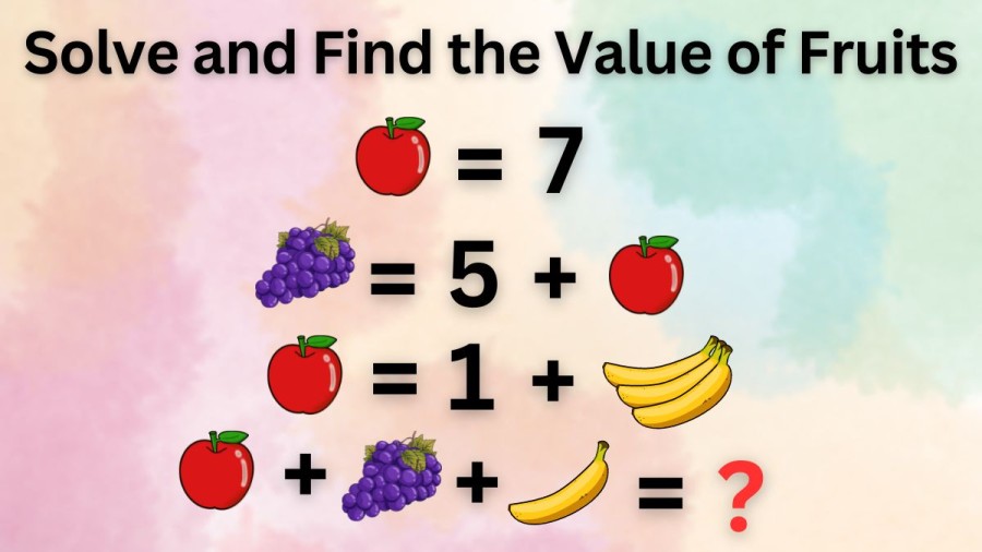 Solve and Find the Value of Fruits in this Brain Teaser