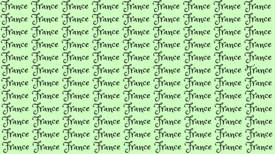 Optical Illusion: If you have Hawk Eyes find the Word Trance among France in 20 Secs