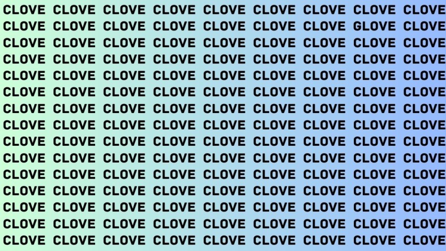 Brain Test: If you have Eagle Eyes Find the Word Glove among Clove In 18 Secs