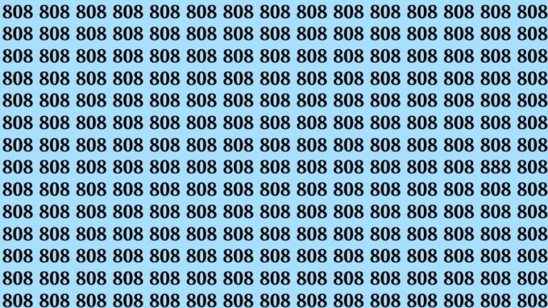 Observation Skills Test: If you have Eagle Eyes Find the number 888 among 808 in 12 Secs