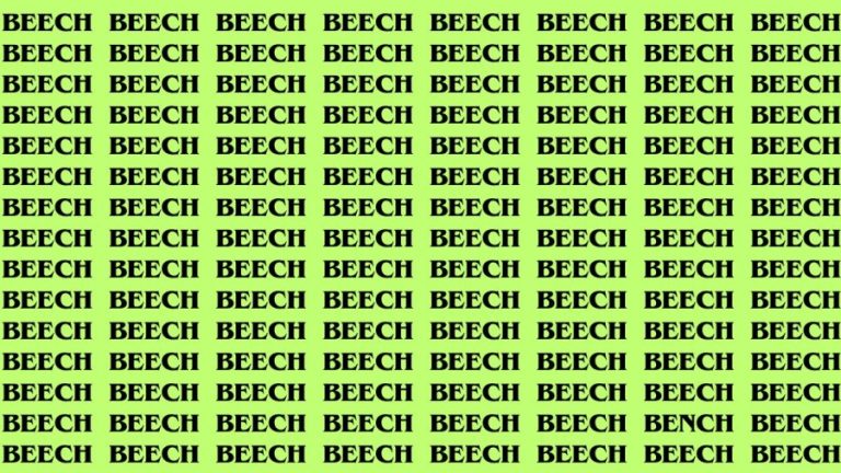 Brain Teaser: If you have Eagle Eyes Find the Word Bench among Beech in 13 Secs