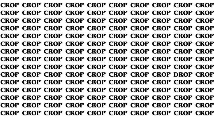 Brain Test: If you have Eagle Eyes Find the Word Drop among Crop in 18 Secs