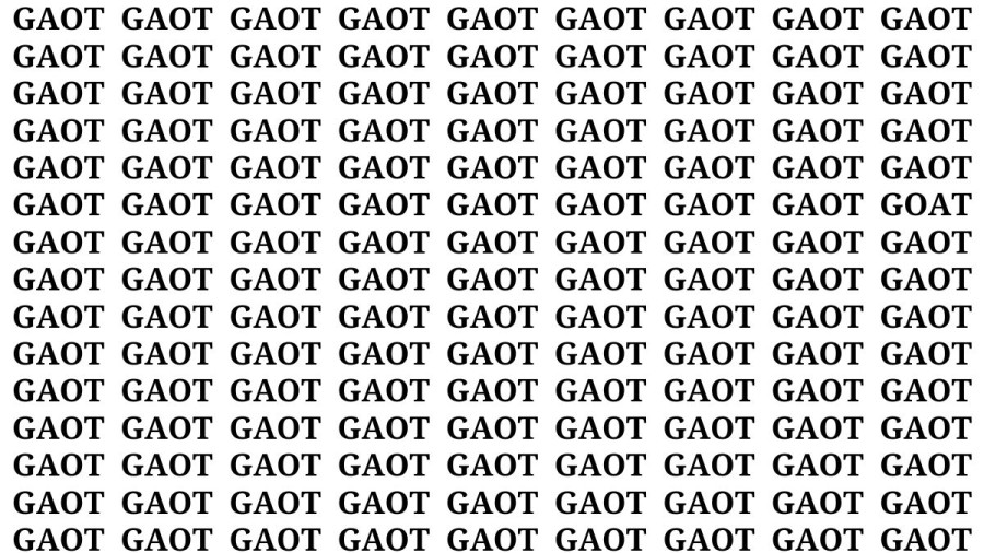 Brain Teaser: If you have Eagle Eyes Find the Word Goat In 18 Secs