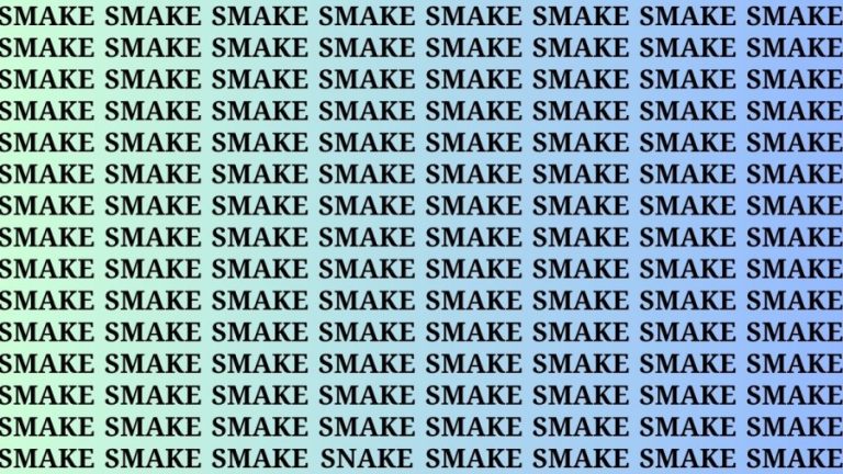 Brain Teaser: If you have Hawk Eyes Find the Word Snake in 15 Secs