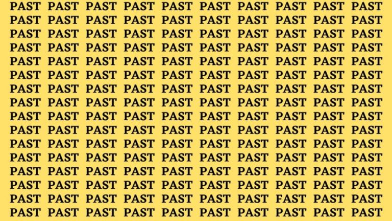 Brain Test: If you have Eagle Eyes Find the Word Fast among Past in 15 Secs