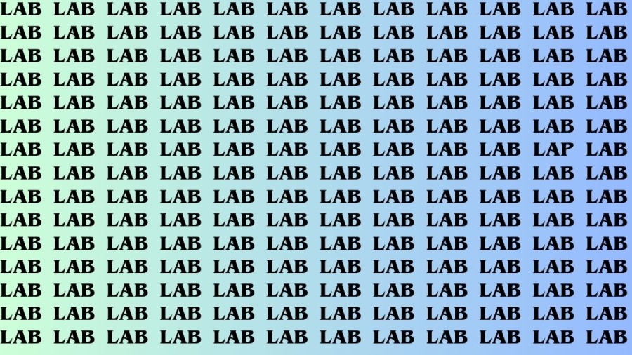 Brain Teaser: If you have Eagle Eyes Find the Word Lap among Lab In 18 Secs