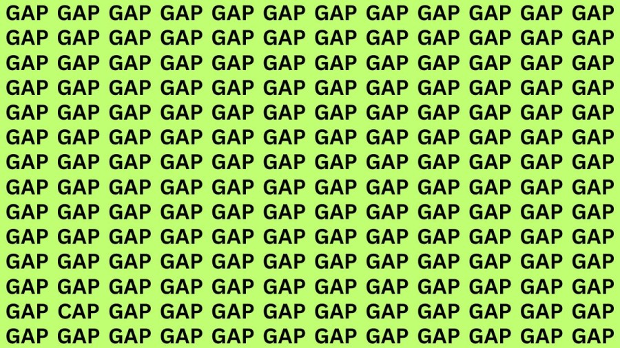 Brain Test: If you have Hawk Eyes Find the Word Cap among Gap in 18 Secs