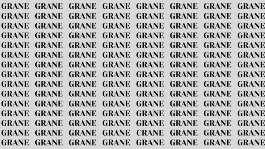Brain Teaser: If you have Eagle Eyes Find the Word Crane in 13 Secs