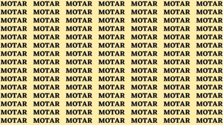 Brain Teaser: If you have Eagle Eyes Find the Word Motor in 13 Secs