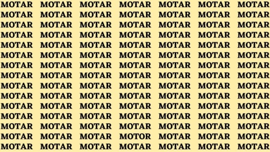 Brain Teaser: If you have Eagle Eyes Find the Word Motor in 13 Secs