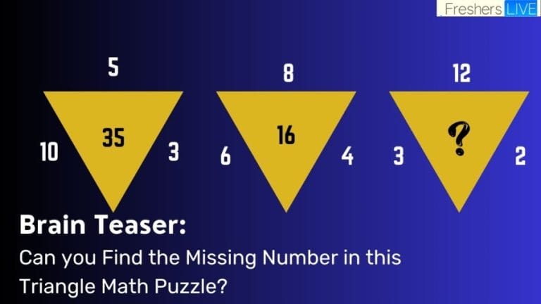 Brain Teaser: Can you Find the Missing Number in this Triangle Math Puzzle?